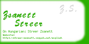 zsanett streer business card